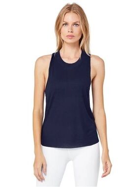 Alo yoga heatwave tank in navy blue size small